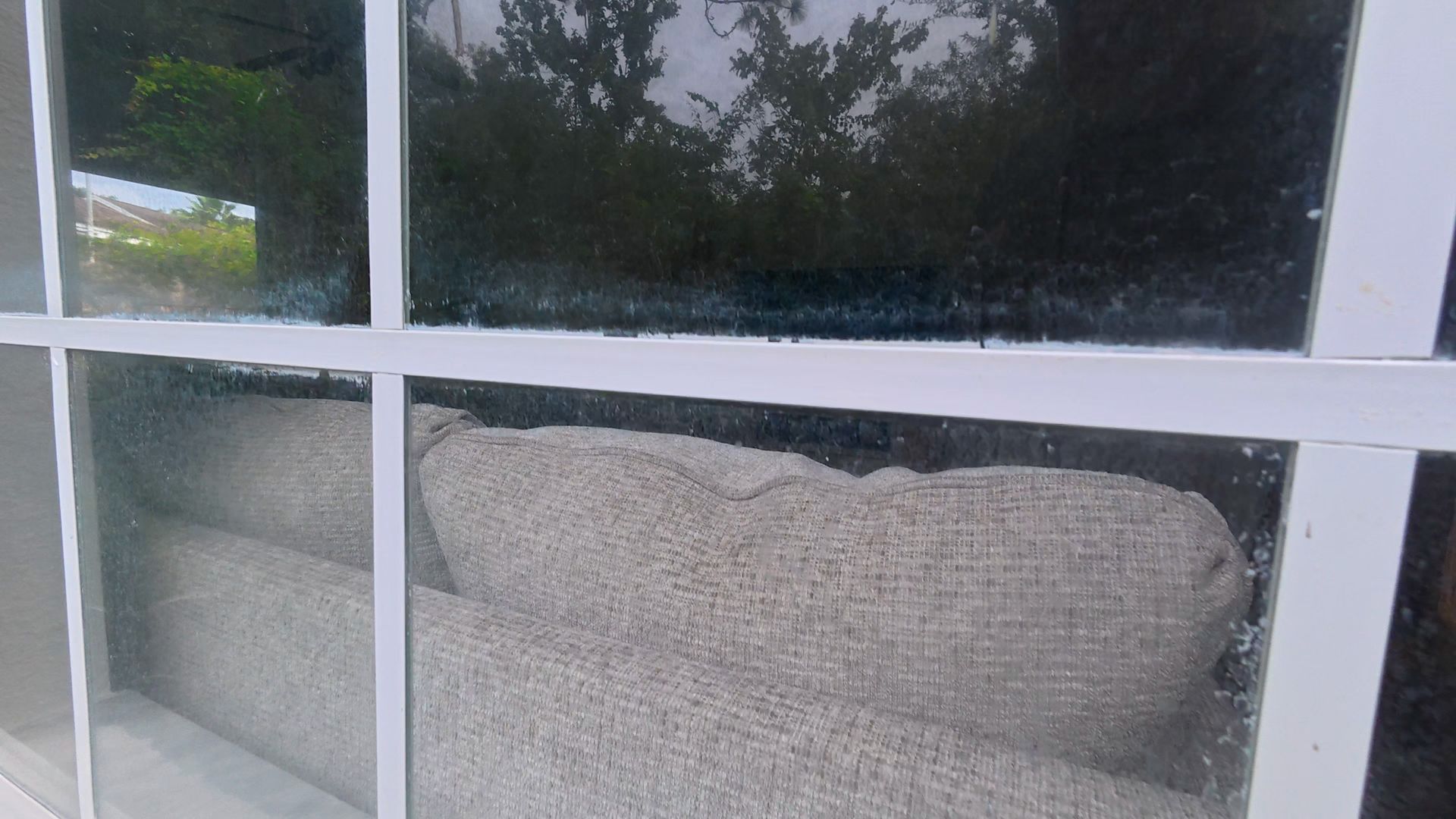 Hard water stains on window