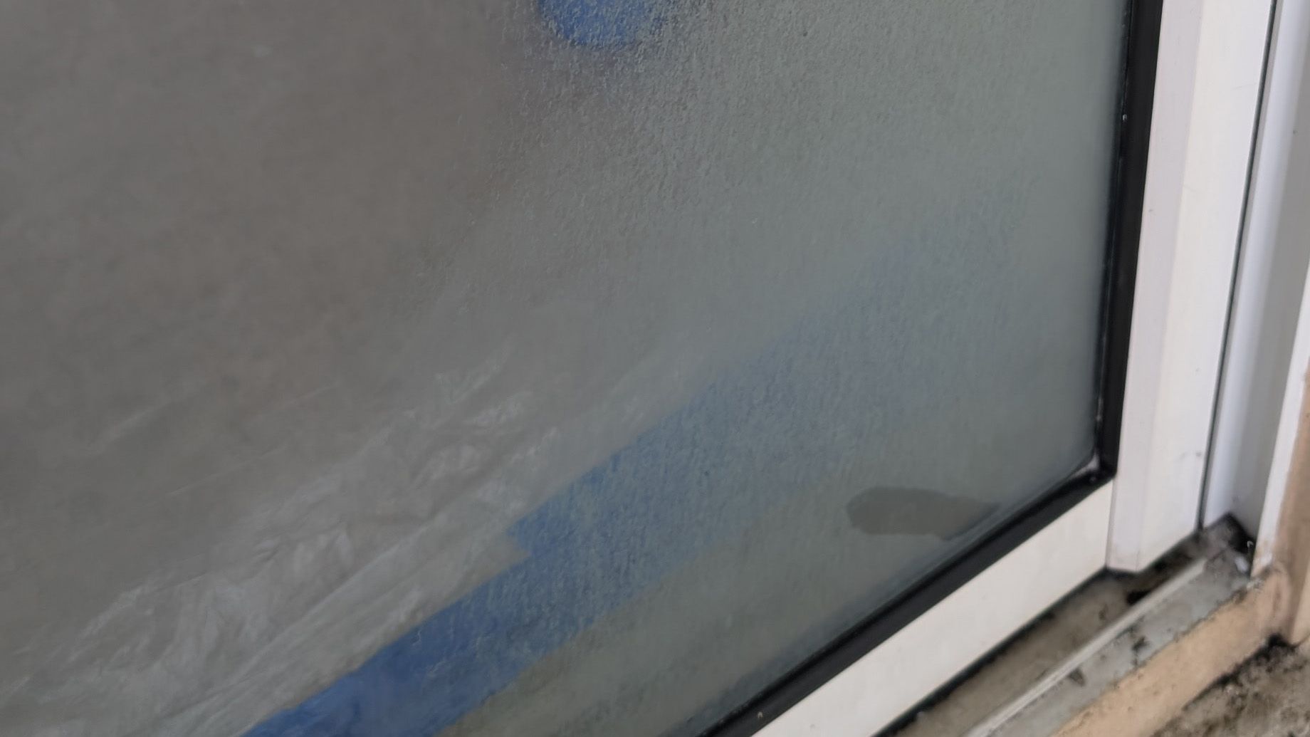 Hard water build up on window