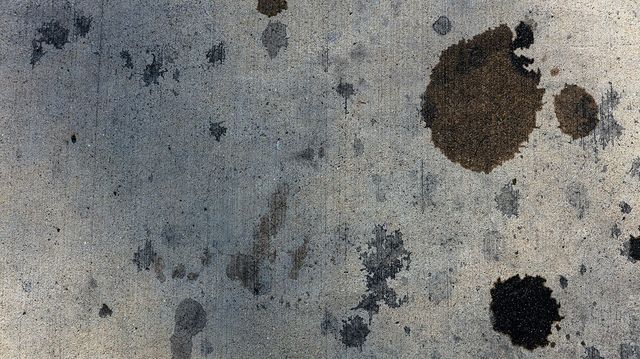 Oil stains on concrete