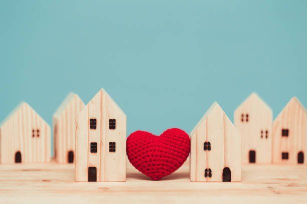 wooden house figures
