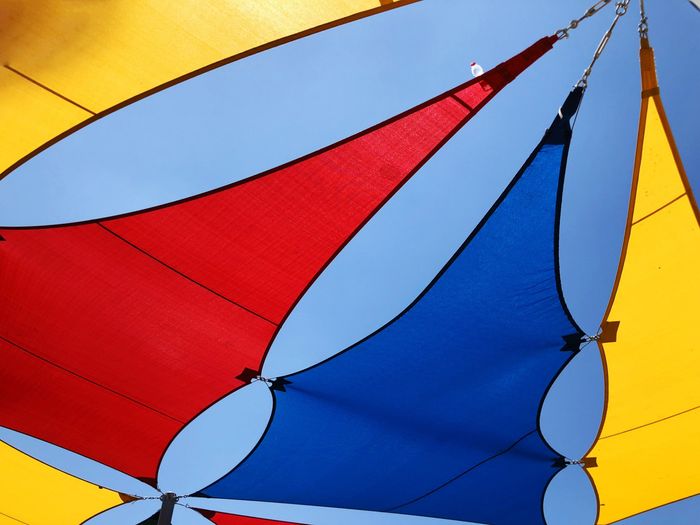 Colourful Shade Sail — Capalaba, Qld — M & M Tarp Repairs