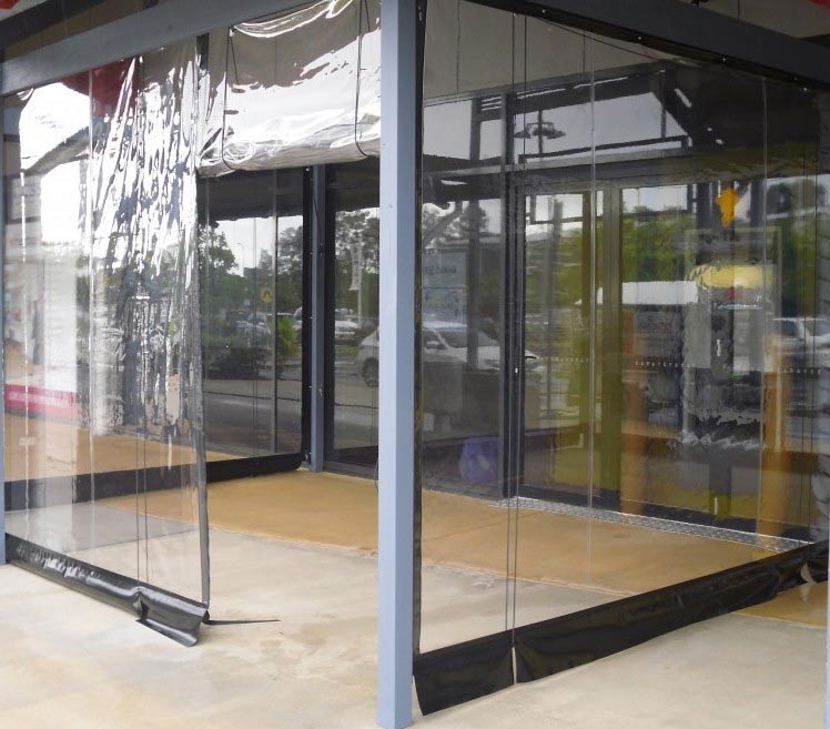 Clear Cafe Blinds — Capalaba, Qld — M & M Tarp Repairs