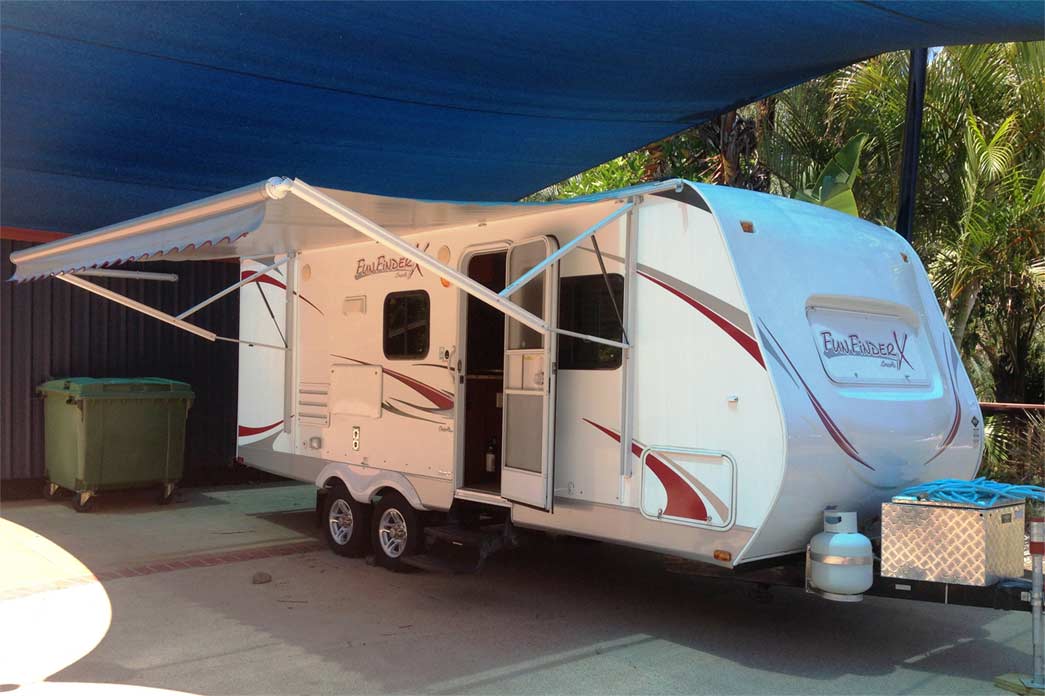 Truck Parked Under Tarp — Capalaba, Qld — M & M Tarp Repairs