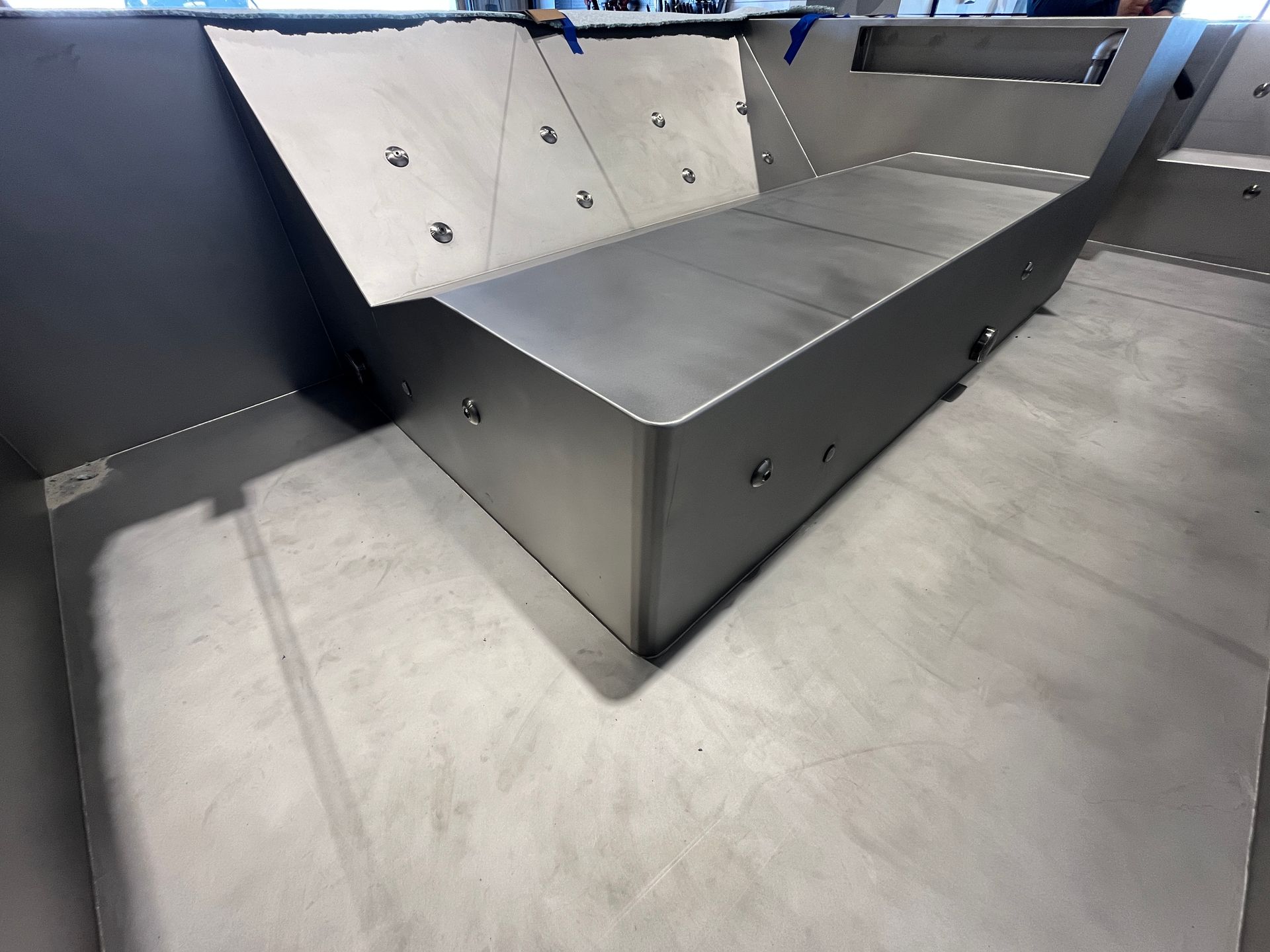 stainless steel spa lounger view