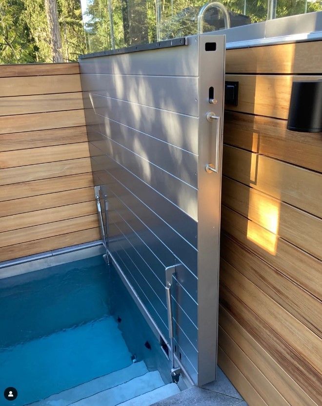 stainless steel plunge pool with cover