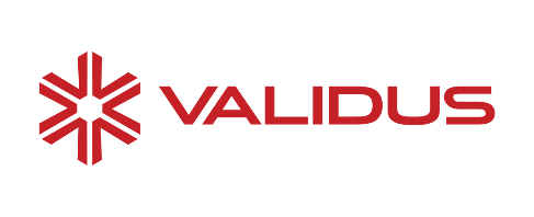 Red logo with a stylized snowflake and the word VALIDUS.