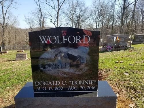 A granite gravestone for Donald C. 