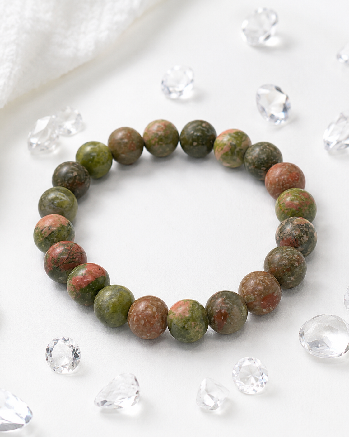 Natural Unakite Stone Bracelet