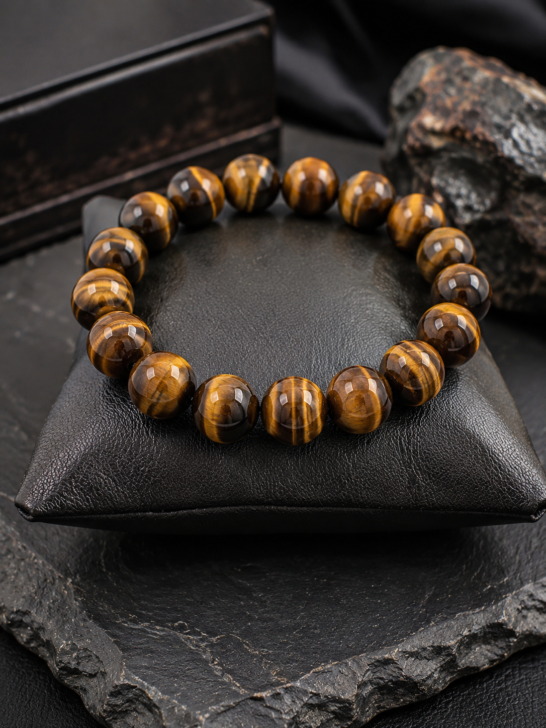 12MM Faceted Tiger Eye Bracelet