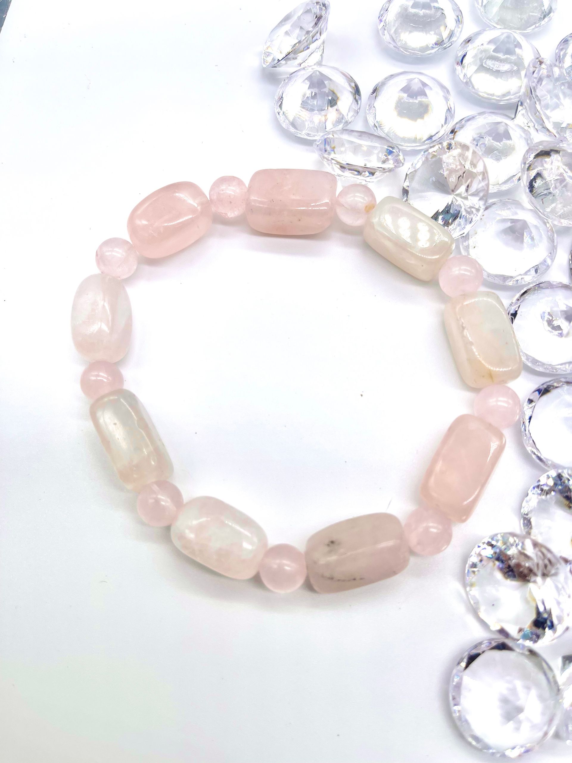 Natural Rose Quartz Nugget Bracelet