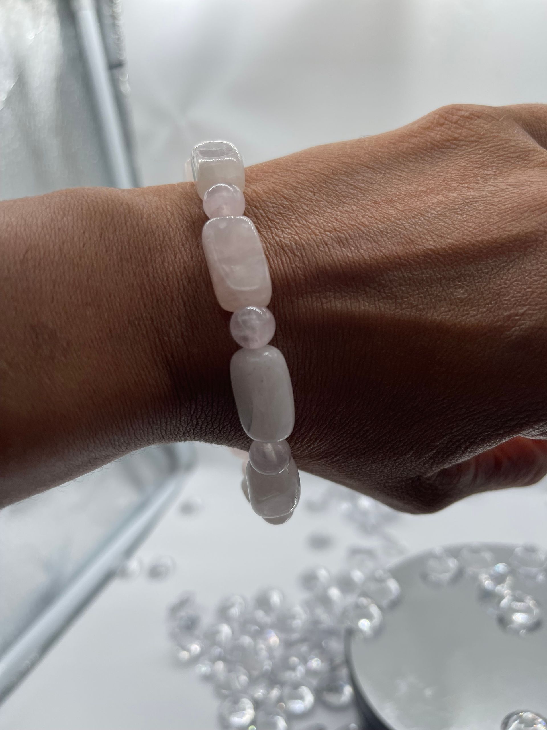 Natural Rose Quartz Nugget Bracelet