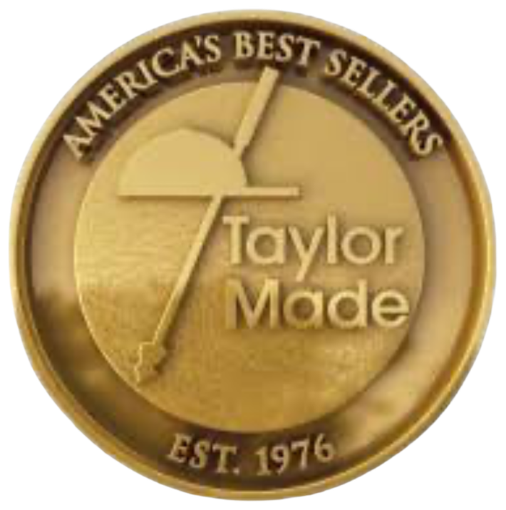 A gold coin that says america 's best sellers taylor made
