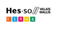 Logo HES-SO Valais Wallis avec des symboles mathématiques colorés en dessous.