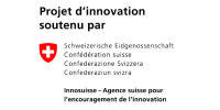 Logo du soutien aux projets d'innovation suisses avec un écusson rouge et le texte multilingue de la Confédération suisse