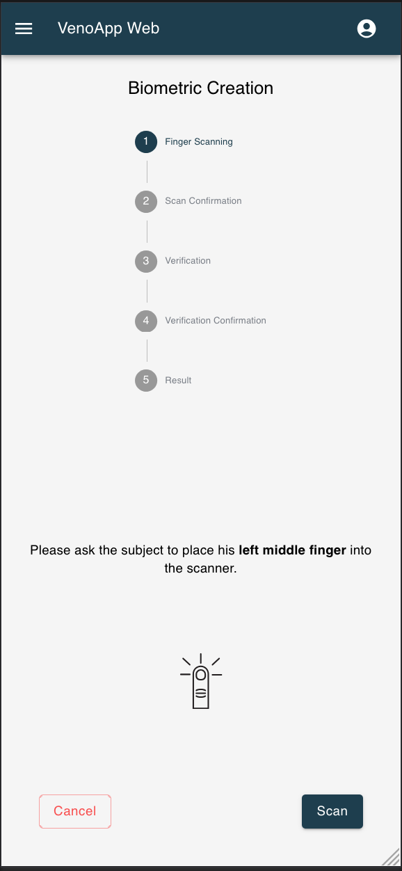 Écran d'application mobile avec un menu centré, une icône d'ampoule et les boutons Annuler et Enregistrer en bas.