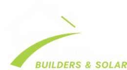 Logo: White house outline, green swoosh,