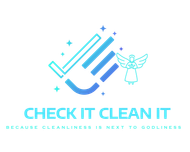 A logo for checkItcleanIt because cleanliness is next to Godliness