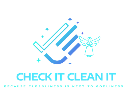A logo for check it clean it because cleanliness is next to coolness