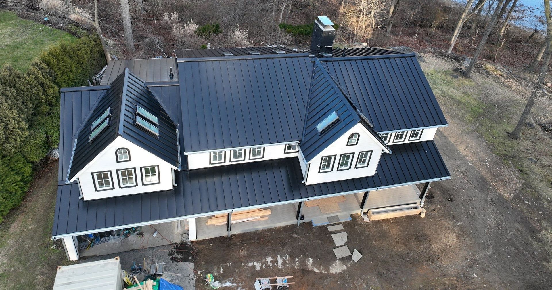 Front view of new metal roof