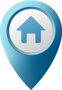 Location icon with House Inside