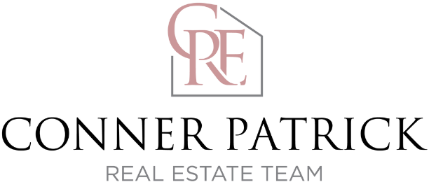 Conner Patrick Real Estate Team logo with pink monogram and black text on white background