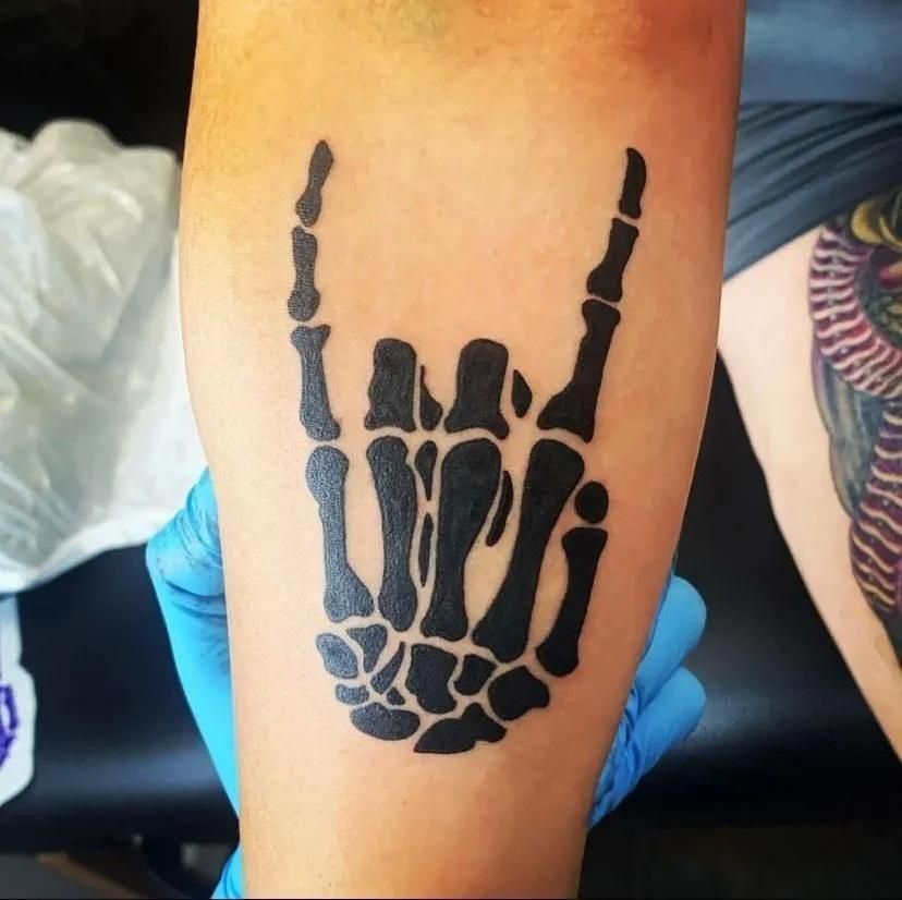 Black skeleton hand with 