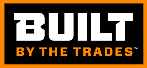Built by the Trades logo in white on black and orange background