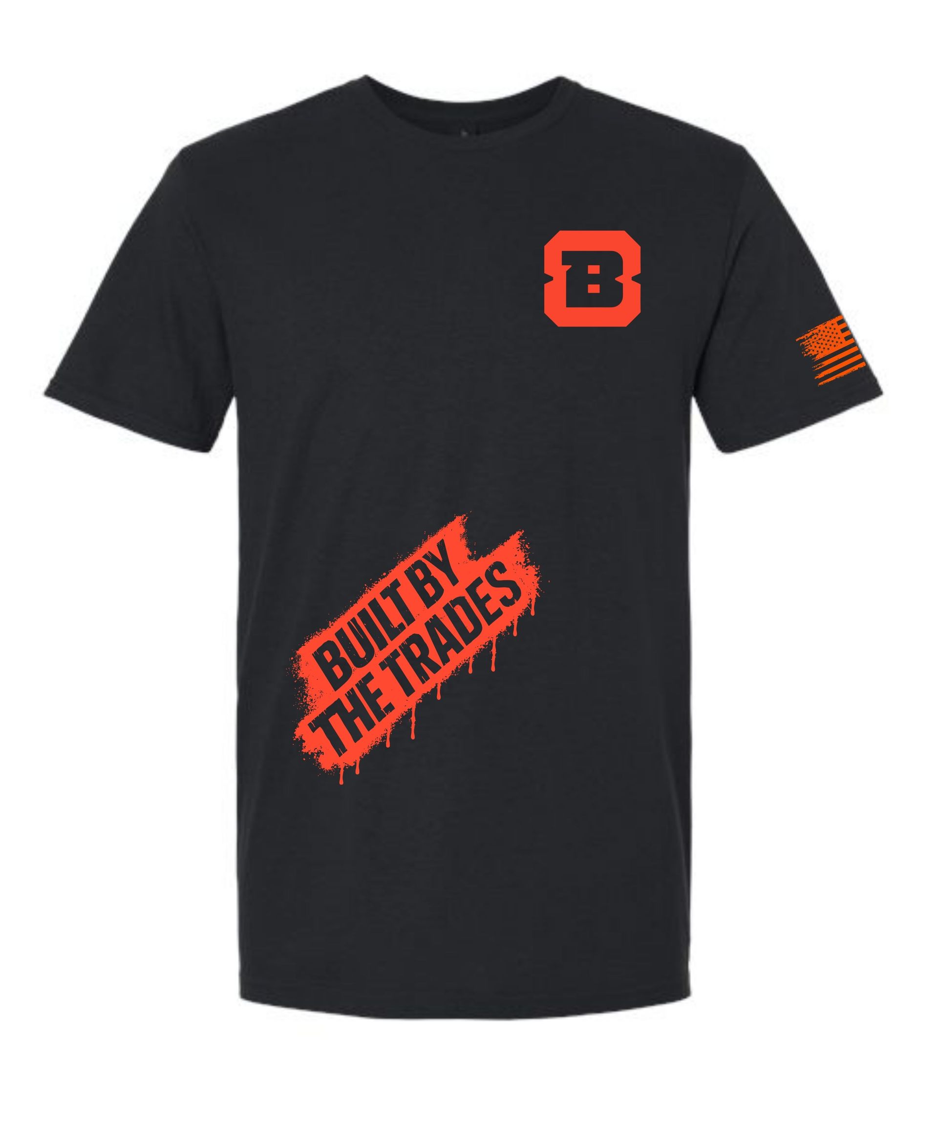 Built by the Trades Victory Orange on Black tee