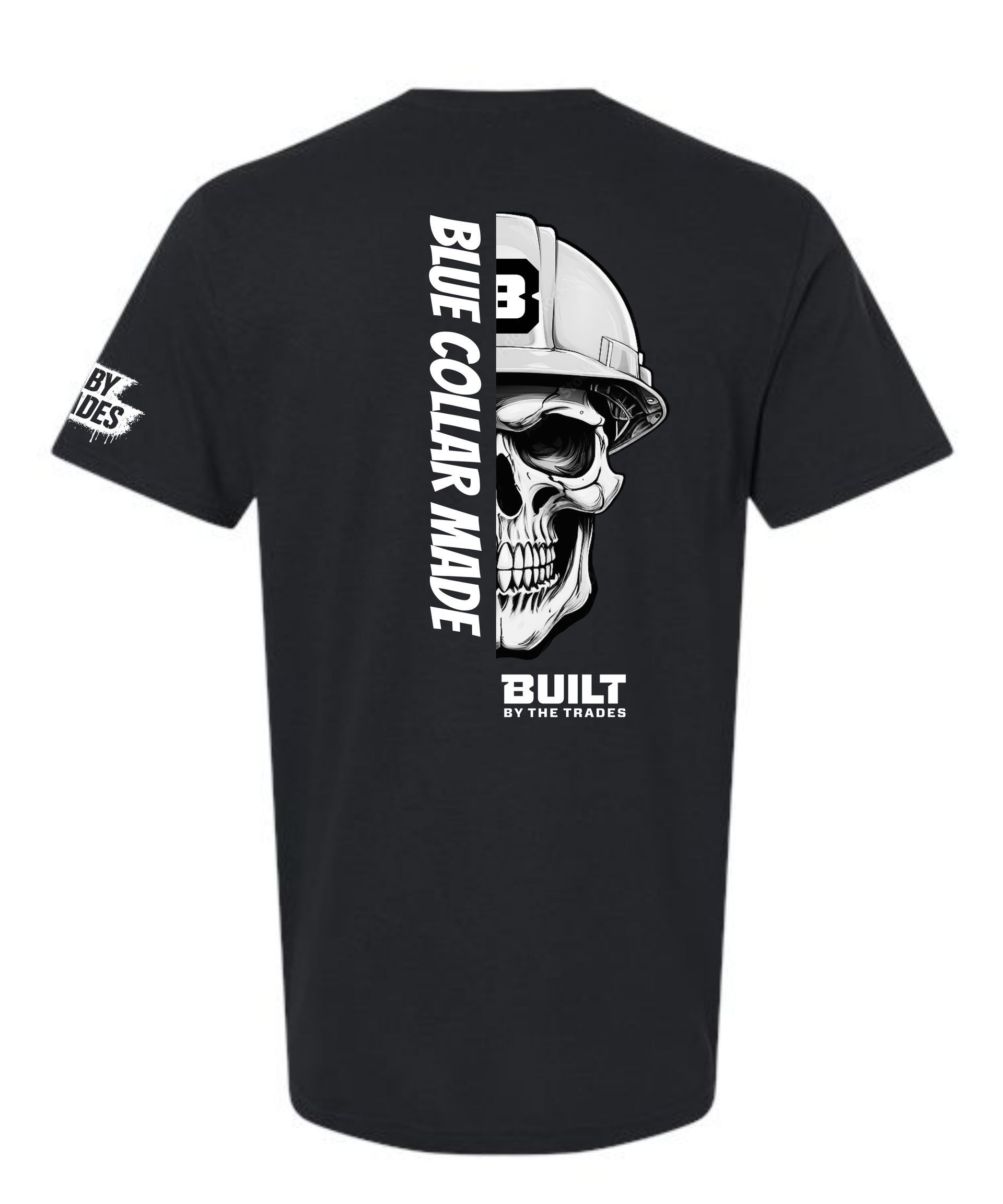 Built by the Trades Constrution Skull on Black tee