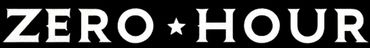 White &ldquo;ZERO HOUR&rdquo; text on a black background