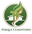 Logotipo que muestra la silueta de una paloma y una capilla sobre un fondo circular verde