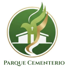 Logotipo que muestra la silueta de una paloma y una capilla sobre un fondo circular verde