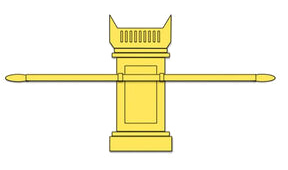 Golden Ark of the Covenant with two poles extending from the sides.