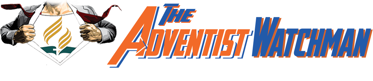 Logo for The Adventist Watchman publication. Includes an emblem and the publication's name in orange and blue.
