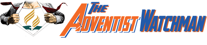 Logo for The Adventist Watchman publication. Includes an emblem and the publication's name in orange and blue.