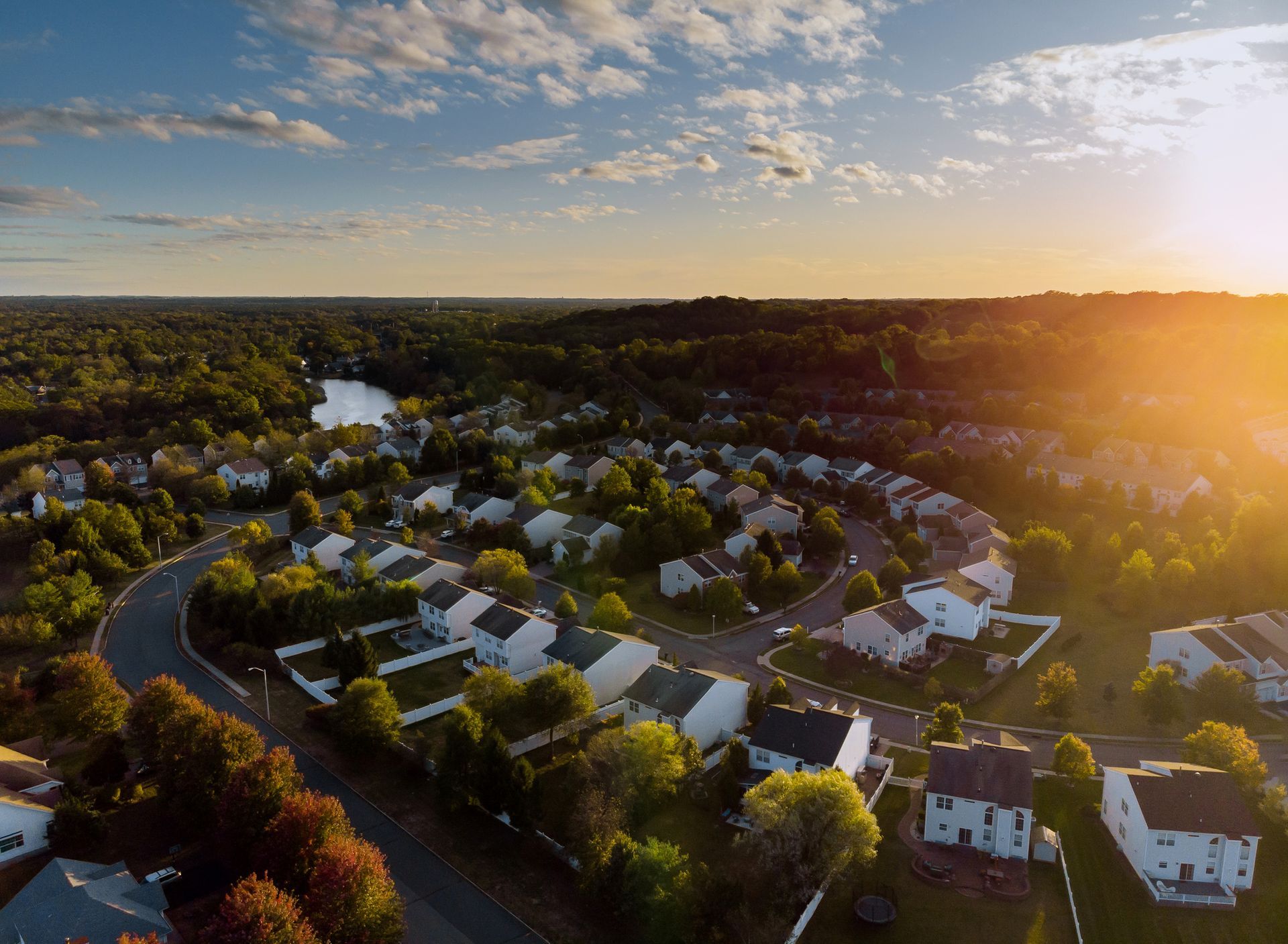 aerial view of neighborhood