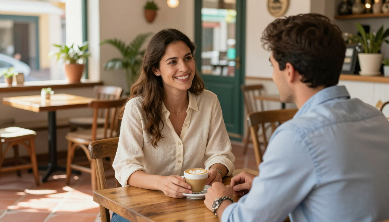 Asesora de seguros con cliente en Málaga