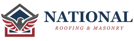 The logo for National Roofing and Masonry has an eagle on it.