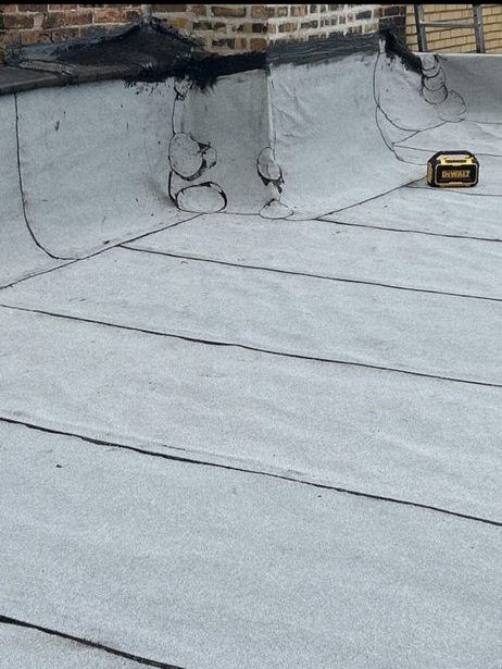A close up of a roof with a radio on it.