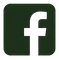 White Facebook “f” logo on a dark green square background