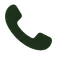 Dark green telephone handset icon on a white background