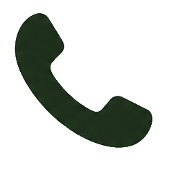Dark green telephone handset icon on a white background