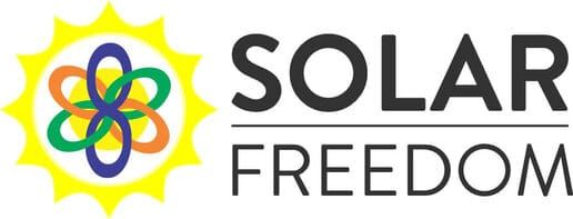 A Logo for Solar Freedom With a Sun and a Flower — 888 Solar Tek in Federal, NSW
