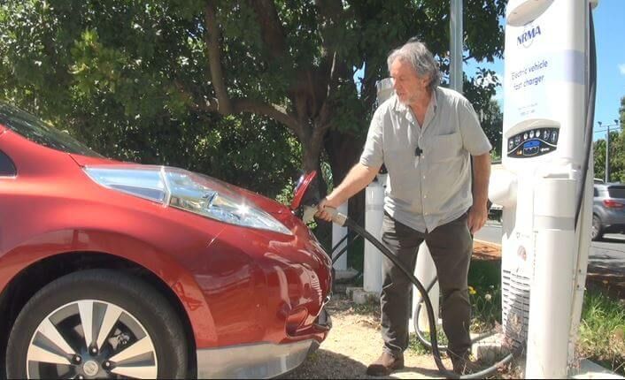Vincent Selleck is Charging an Electric Car at a Charging Station — 888 Solar Tek in Federal, NSW