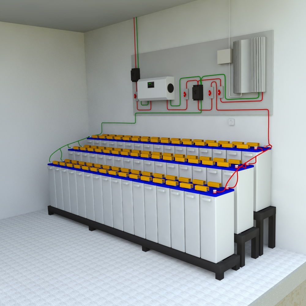 A Row of Batteries Are Stacked on Top of Each Other in a Room — 888 Solar Tek in Lismore, NSW