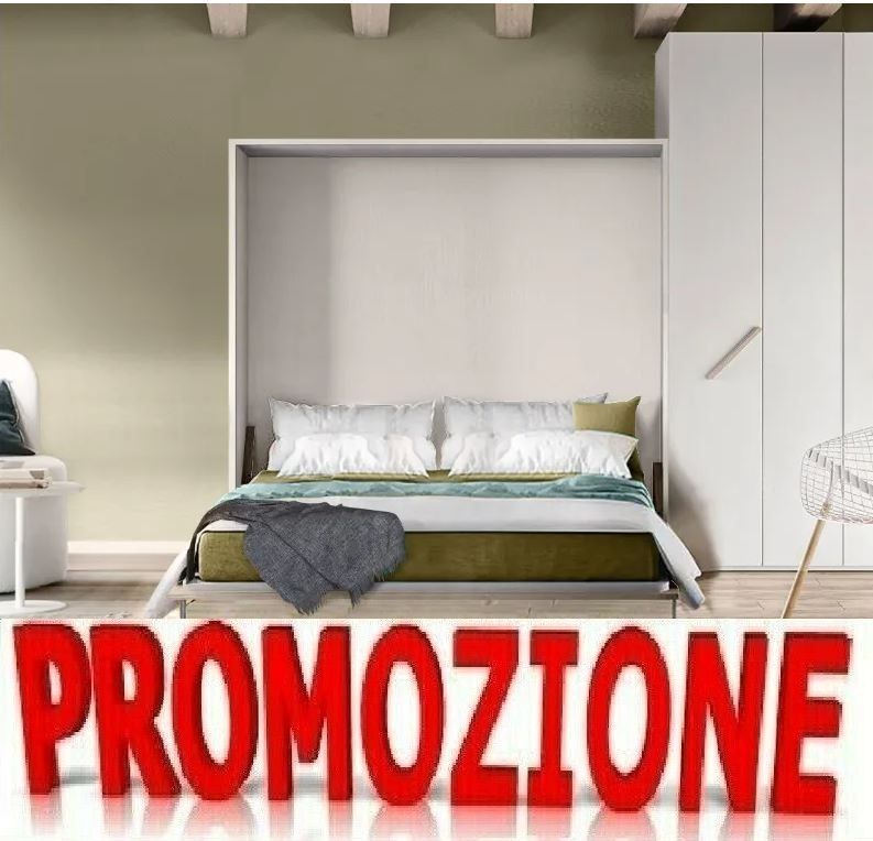 Letto a scomparsa a roma in promozione matrimoniale bianco 
