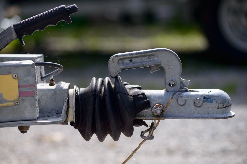 A Close Up of a Trailer Hitch on a Trailer — Dempsters Caravan & RV in Gladstone, QLD