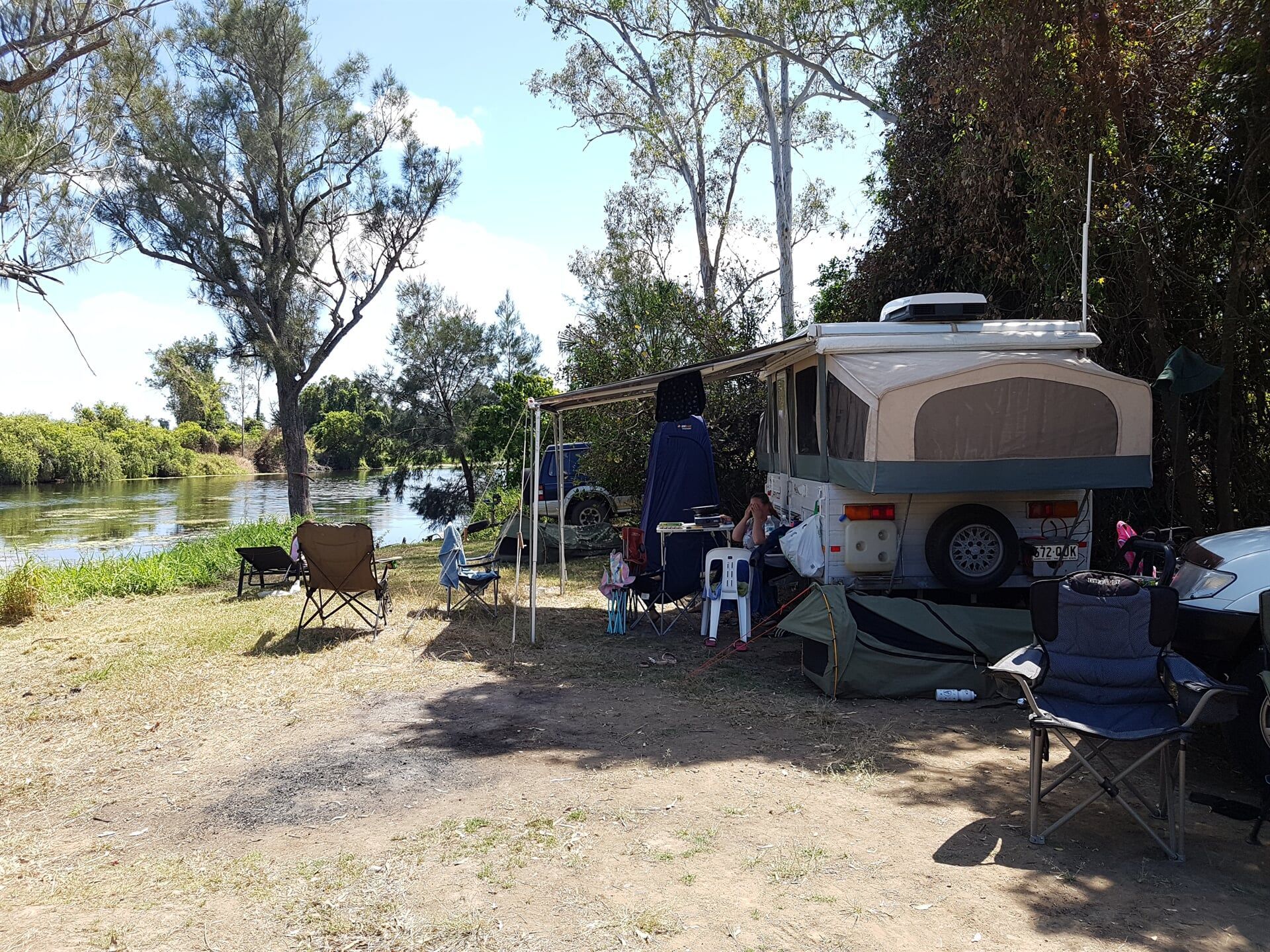 A Caravan is Parked up in a Campsite — Dempsters Caravan & RV in Gladstone, QLD