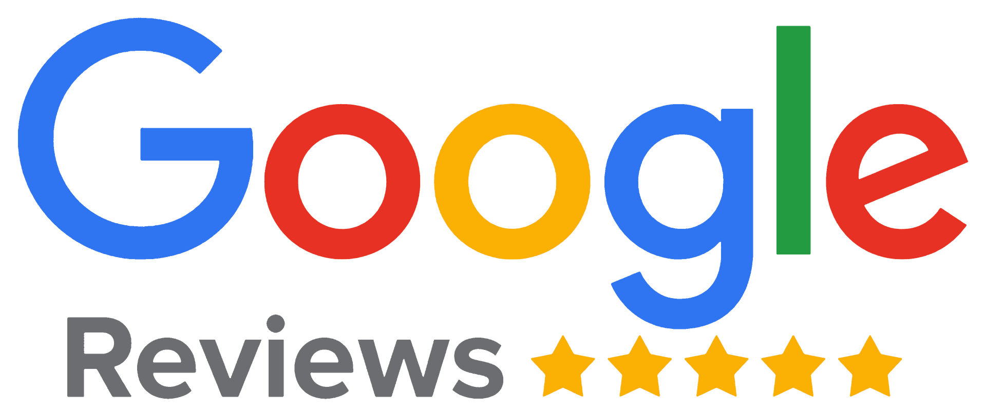 Google Reviews logo with five gold stars.