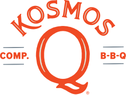 A logo for a company called kosmos bbq